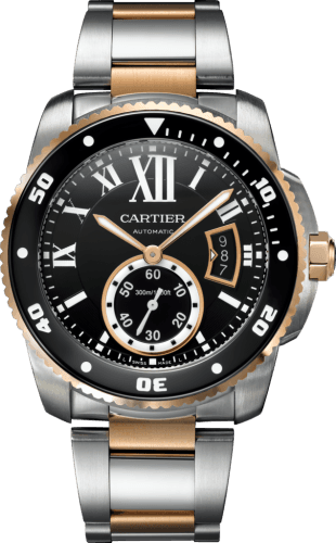 Cartier Calibre de Cartier Diver Stainless Steel / Pink Gold / Black / Bracelet