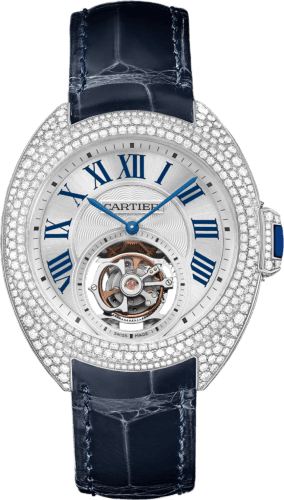 Cartier Clé de Cartier 35 Flying Tourbillon White Gold / Full Diamonds / Red