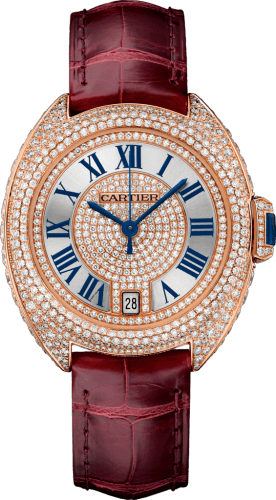 Cartier Clé de Cartier 35 Pink Gold / Full Diamonds / Red