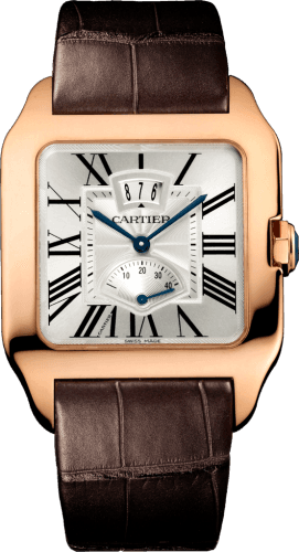 Cartier Santos Dumont 38 Date / Power Reserve Pink Gold / Silver