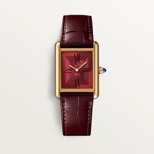 Cartier Tank Louis Cartier Large Manual Yellow Gold / Graphical Red