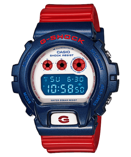 Casio DW-6900AC-2 Red, White, Blue
