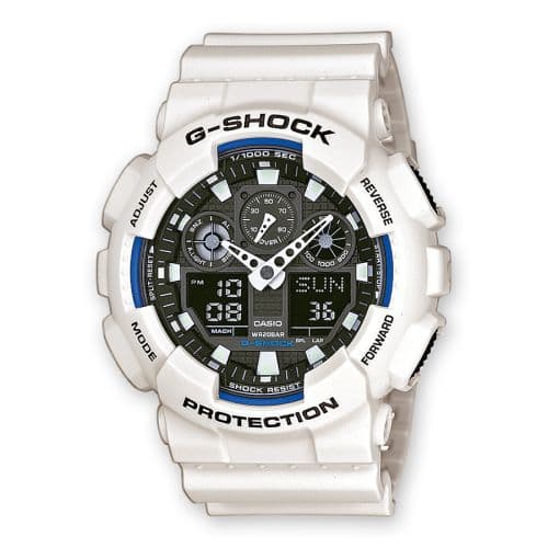 Casio GA-100B-7A White Blue