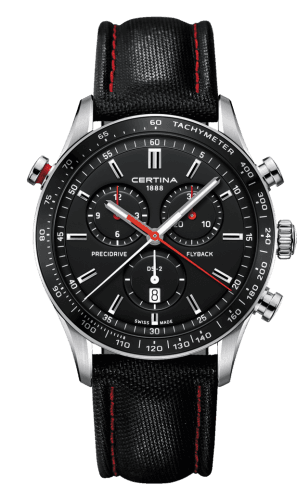 Certina DS-2 Chronograph Flyback Stainless Steel / Black / Strap