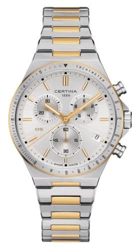 Certina DS-7 Chronograph Stainless Steel - Yellow Gold / Silver / Bracelet