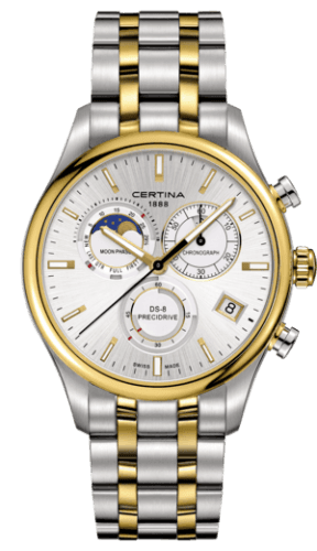 Certina DS-8 Chronograph Moon Phase Stainless Steel / Gold / Bracelet