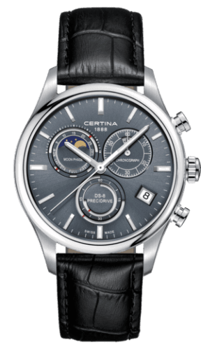 Certina DS-8 Chronograph Moon Phase Stainless Steel / Grey / Strap
