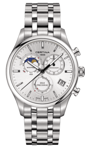 Certina DS-8 Chronograph Moon Phase Stainless Steel / Silver / Bracelet