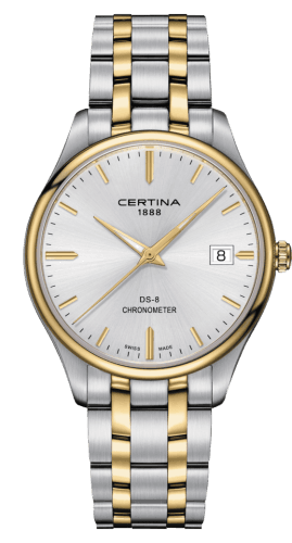 Certina DS-8 Chronometer Stainless Steel / Yellow Gold PVD / Silver