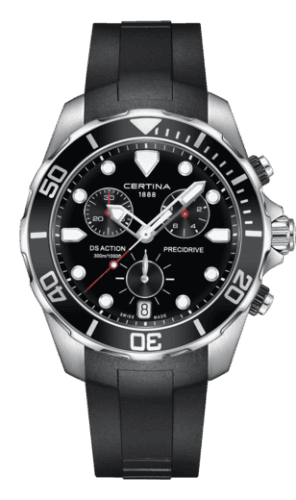 Certina DS Action Chronograph Precidrive Black / Rubber