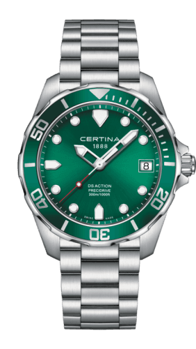 Certina DS Action Diver PreciDrive Stainless Steel / Green / Bracelet