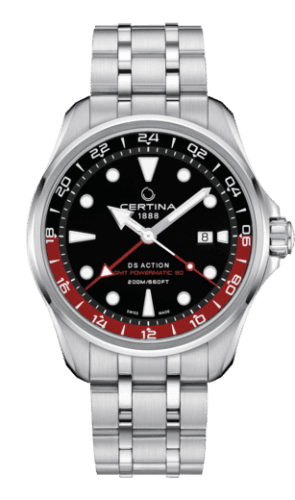 Certina DS Action GMT Powermatic 80 Stainless Steel / Black / Bracelet