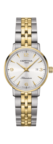 Certina Ds Caimano Lady Titanium - Yellow Gold / Silver / Bracelet