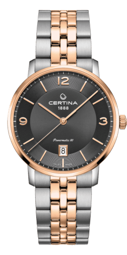 Certina DS Caimano Powermatic 80 Stainless Steel / Rose Gold PVD / Grey / Bracelet