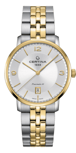 Certina DS Caimano Powermatic 80 Stainless Steel / Yellow Gold PVD / Silver / Bracelet