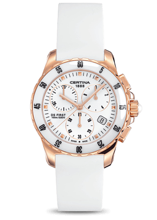 Certina DS First Lady Ceramic Chrono Rose White