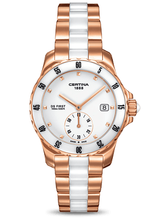 Certina DS First Lady Ceramic Rose White Bracelet