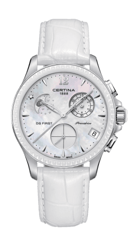Certina Ds First Lady Chronograph Moon Phase Stainless Steel - Ceramic / MOP