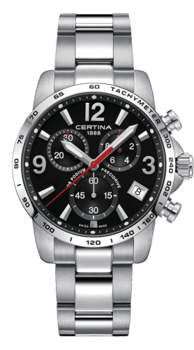 Certina DS Podium Chronograph 1/10 Sec Stainless Steel / Black / Bracelet