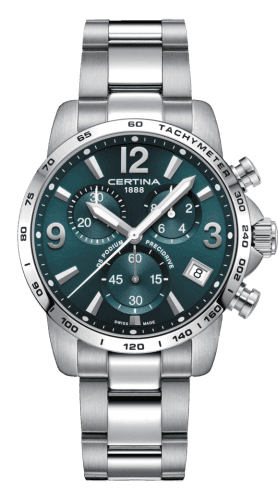 Certina DS Podium Chronograph 1/10 Sec Stainless Steel / Green / Bracelet