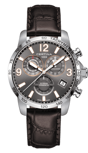 Certina DS Podium Chronograph GMT Stainless Steel / Grey / Strap