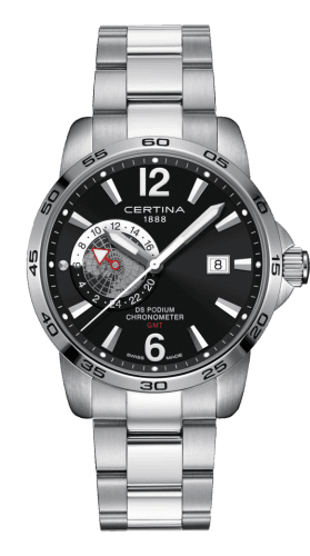 Certina DS Podium GMT Stainless Steel / Black / Bracelet