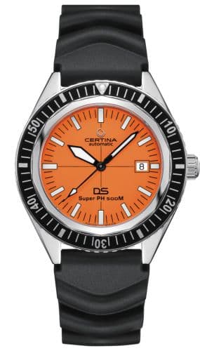 Certina DS Super PH500M Stainless Steel / Orange / Rubber