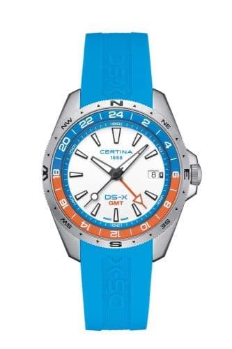 Certina DS-X GMT Stainless Steel / White / Rubber