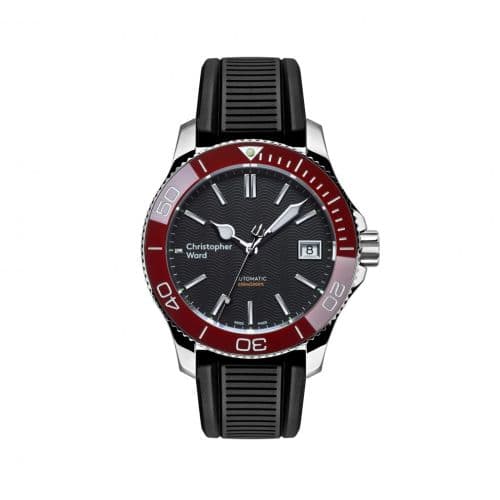 Christopher Ward C60 Trident Pro 600 38MM Stainless Steel / Black / Red / Rubber
