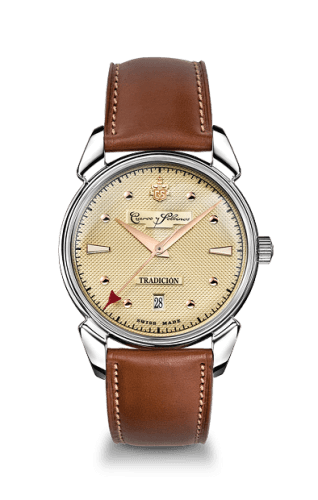 Cuervo y Sobrinos Historiador Tradición Stainless Steel / Salmon / Alligator