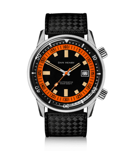 Dan Henry Dan Henry 1970 Automatic Diver 44 Black-Orange / Stainless Steel