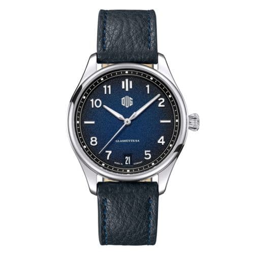 Deutsche Uhrenmanufaktur Glashütte Purist Typ 2 Datum Stainless Steel / Blue