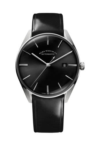 Elka Watch Co. D-Series Stainless Steel / Black / Leather
