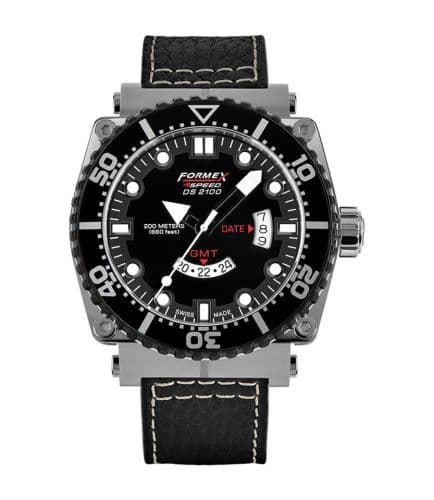 Formex Diver Quartz GMT Black / Calf