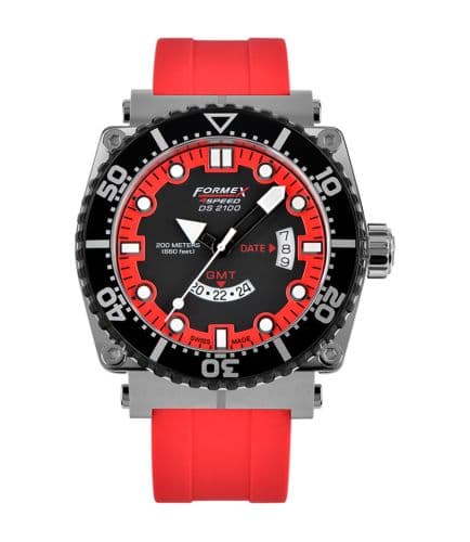 Formex Diver Quartz GMT Black - Red / Rubber