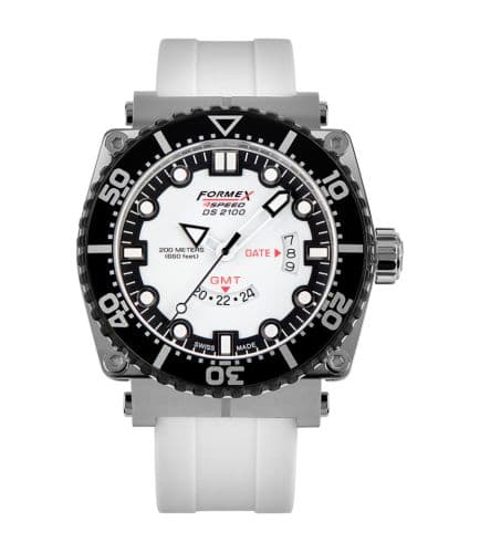 Formex Diver Quartz GMT White / Rubber