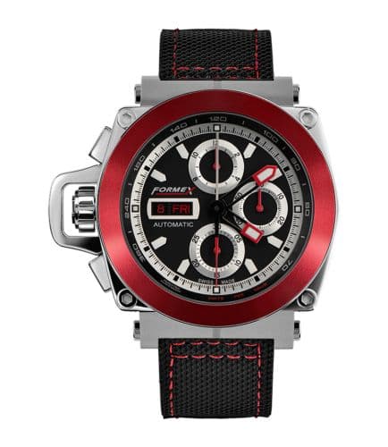 Formex Motorsport Automatic Chronograph Red Bezel / Black / Calf