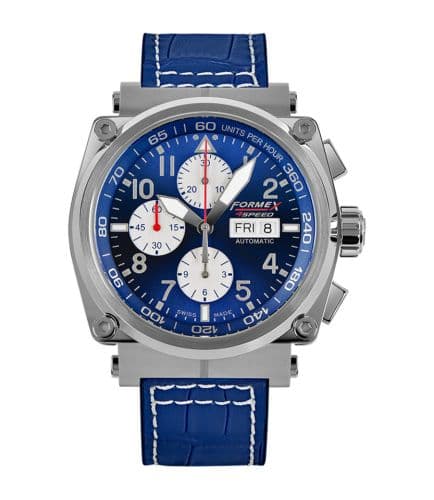 Formex Pilot Automatic Chronograph Blue / Croco