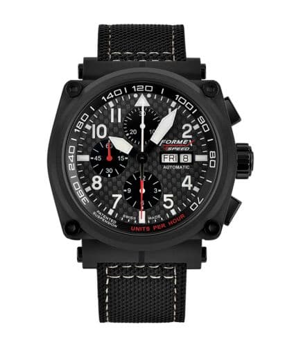 Formex Pilot Automatic Chronograph PVD / Carbon Fibre / Limited Edition / Calf