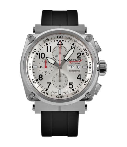Formex Pilot Automatic Chronograph Silver / Rubber