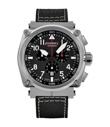 Formex Pilot Quartz Chronograph Black / Calf