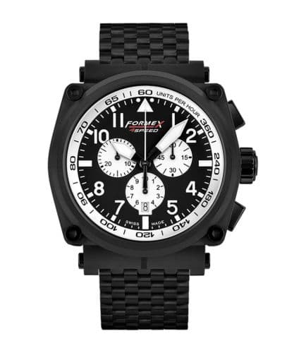 Formex Pilot Quartz Chronograph PVD / Black - White / Bracelet