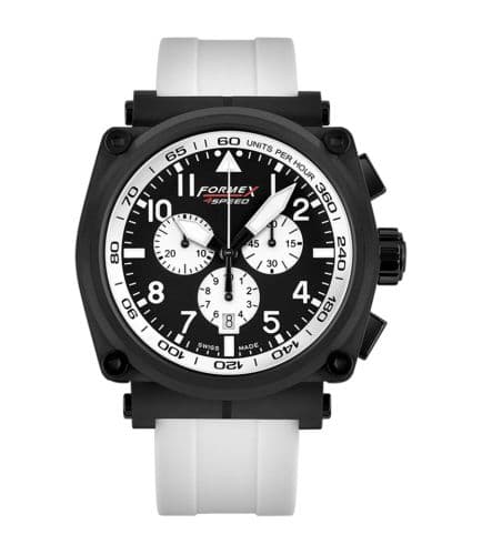 Formex Pilot Quartz Chronograph PVD / Black - White / Rubber