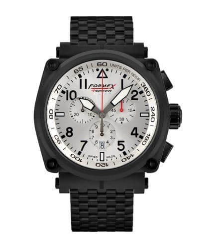 Formex Pilot Quartz Chronograph PVD / Silver / Bracelet