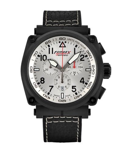 Formex Pilot Quartz Chronograph PVD / Silver / Calf