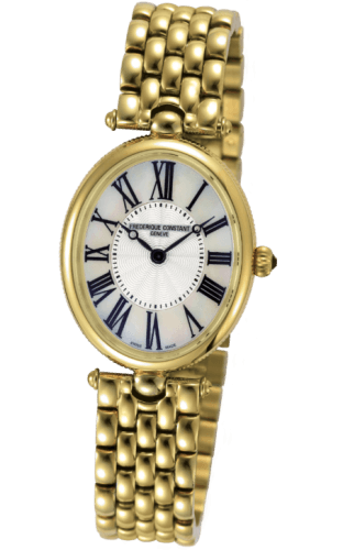 Frederique Constant Art Deco Oval Yellow Gold / Silver / Bracelet