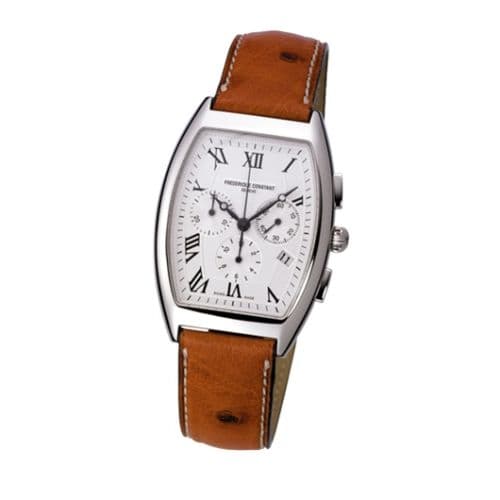 Frederique Constant Art Deco Tonneau Chrono Quartz Stainless Steel / Silver