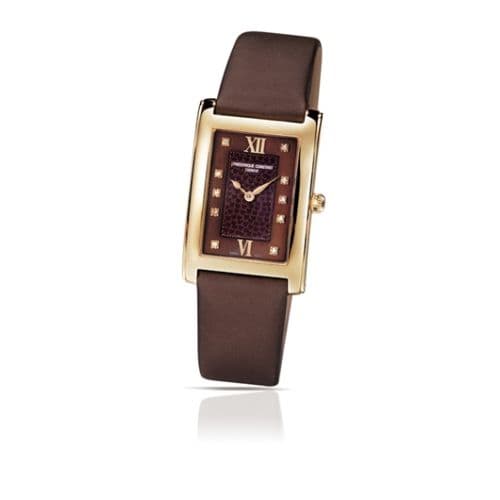 Frederique Constant Carree Ladies Yellow Gold / Brown