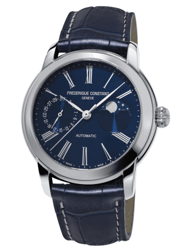 Frederique Constant Classic Moonphase Manufacture Stainless Steel / Blue