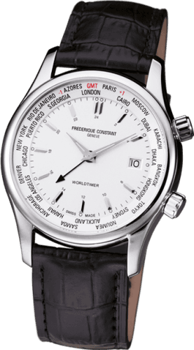 Frederique Constant Index Worldtimer Quartz Stainless Steel / Silver